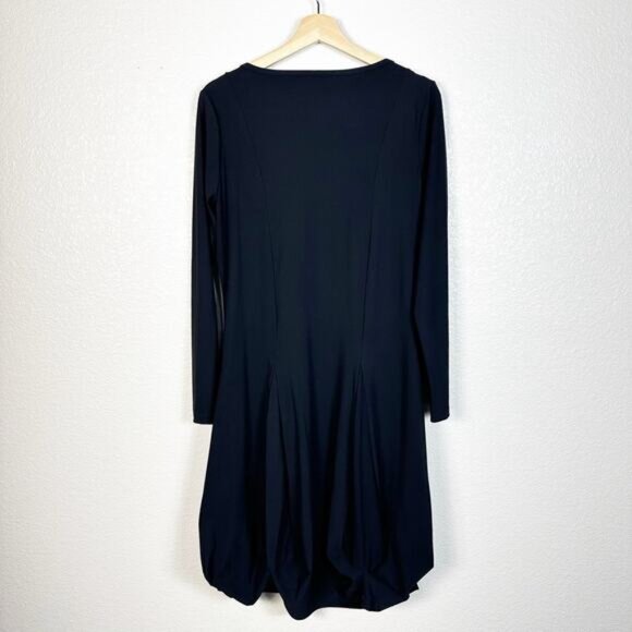 Porto Womens Artsy Minimalist Long Sleeve Tunic Dress in Black Size 2 / Medium - Picture 5 of 13